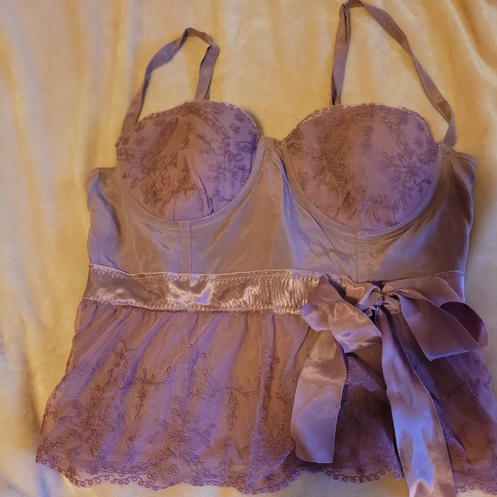 EUC Y2K Lilac Stefanel Bustier Top Medium